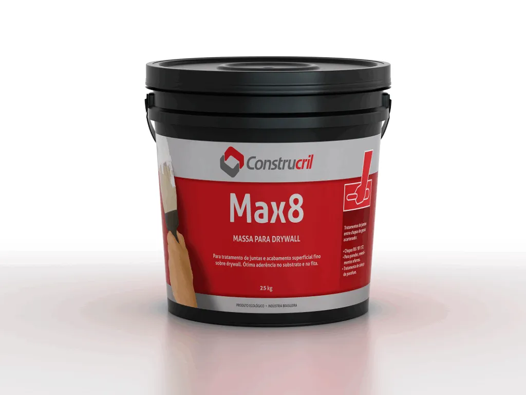 Massa Max8 para Drywall - 25kg - Construcril